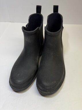 Black Chelsea Rain Ankle Boots -